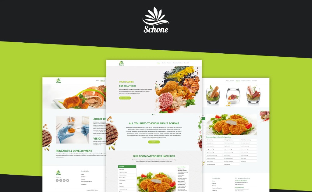 Schone food manufacturing website